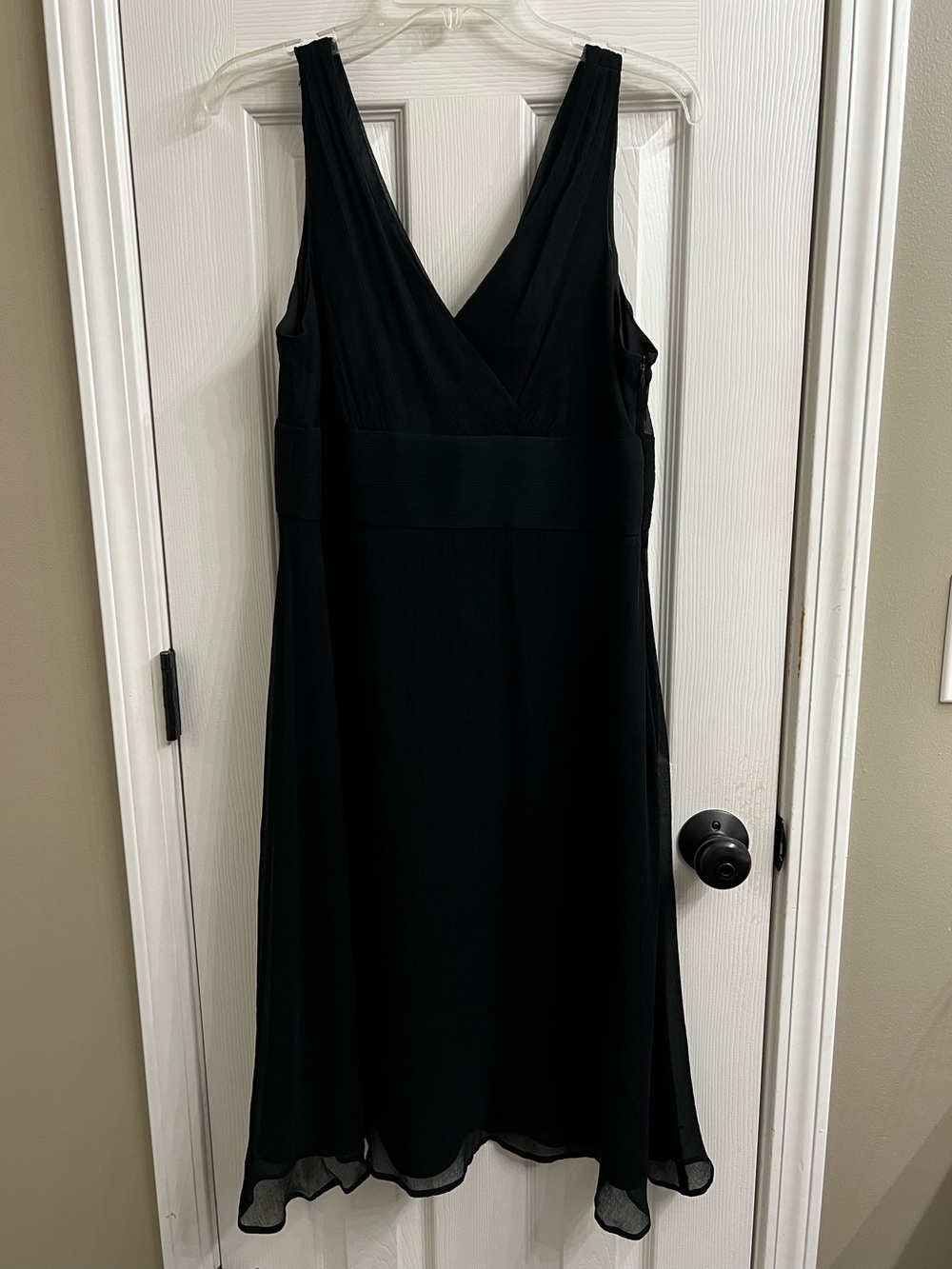 J. Crew Black Silk Sleeveless V-Neck Midi Dress
